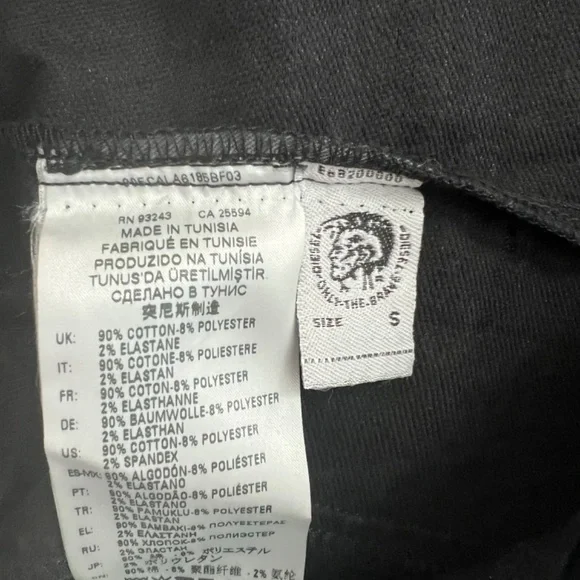 Diesel black coated denim zip mini dress size S - Picture 3 of 3